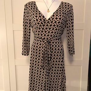 {BOGO} Black/Tan Wrap Dress